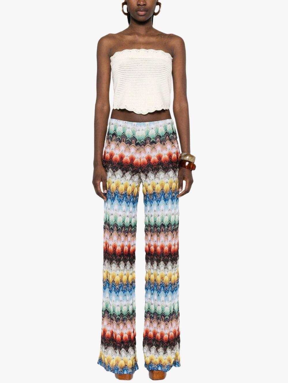 NEW MISSONI knit elastic waistband trouser in multicolor
